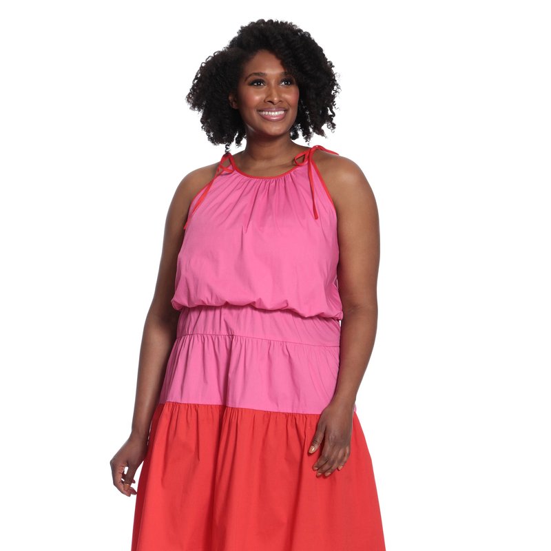 London Times Curve Laureen Dress In Pink