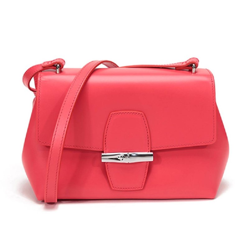 Shop Longchamp Roseau Leather Crossbody Handbag In Pink