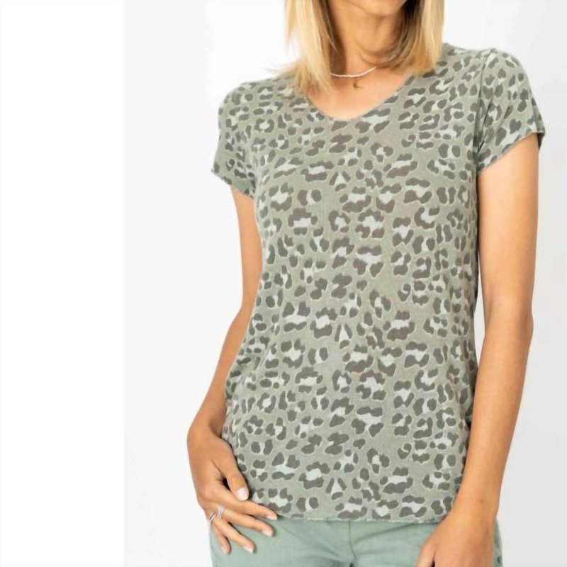 Look Mode Usa Cheetah Print T-shirt In Gray