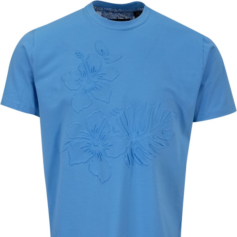 Shop Lords Of Harlech Carson Embossed Floral Tee In Blue