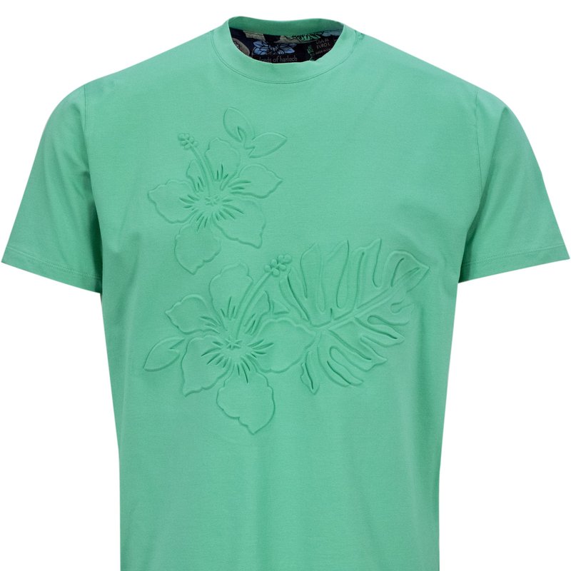 Shop Lords Of Harlech Carson Embossed Floral Tee In Green