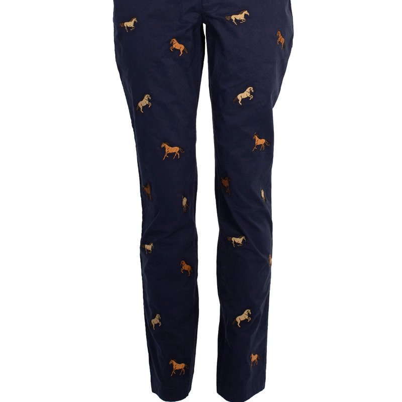 Lords Of Harlech Charles Horse Navy Pant In Blue