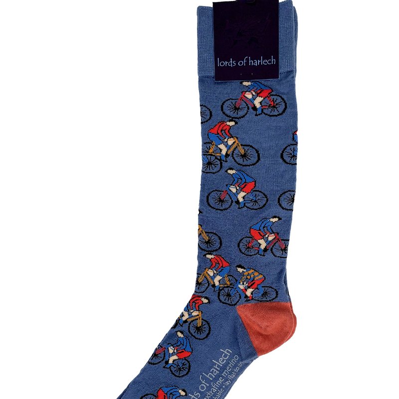 Lords Of Harlech Donald Cyclists Blue Socks