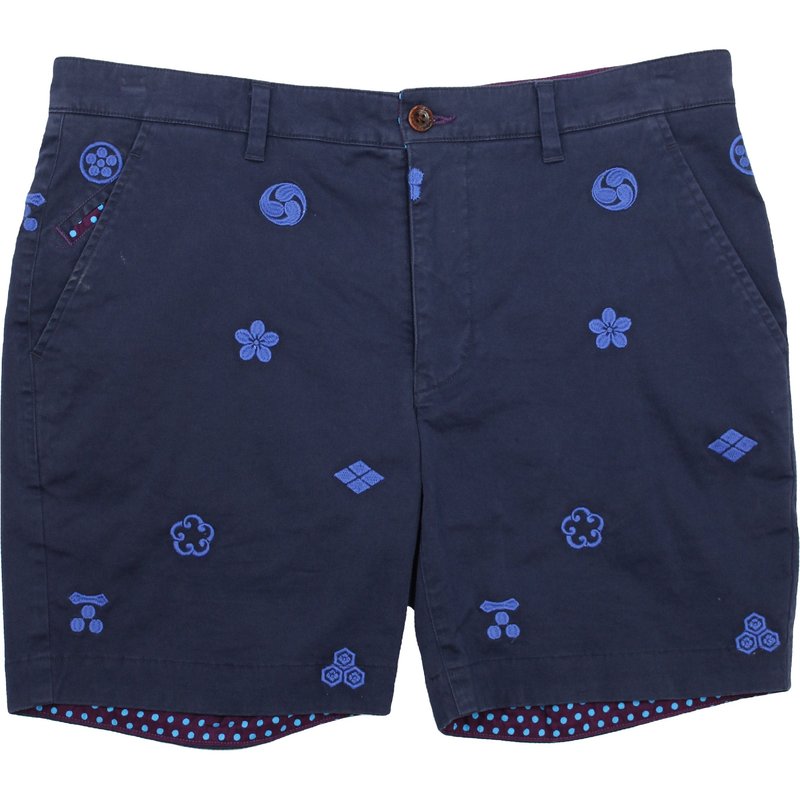 Shop Lords Of Harlech Edward Crest Navy Shorts In Blue