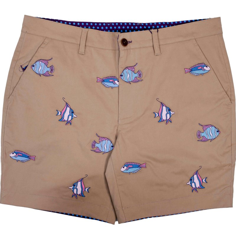 Lords Of Harlech Edward Fish Embroidery Shorts In Neutral
