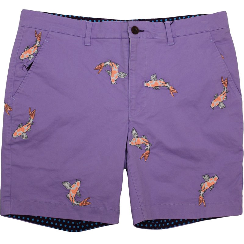 Lords Of Harlech Edward Koi Lilac Shorts In Pink/purple