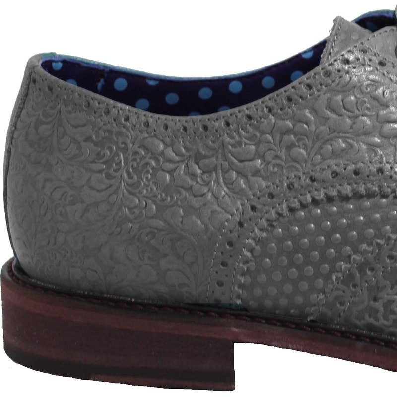 Lords Of Harlech Follie Brogue Flannel Shoe In Grey