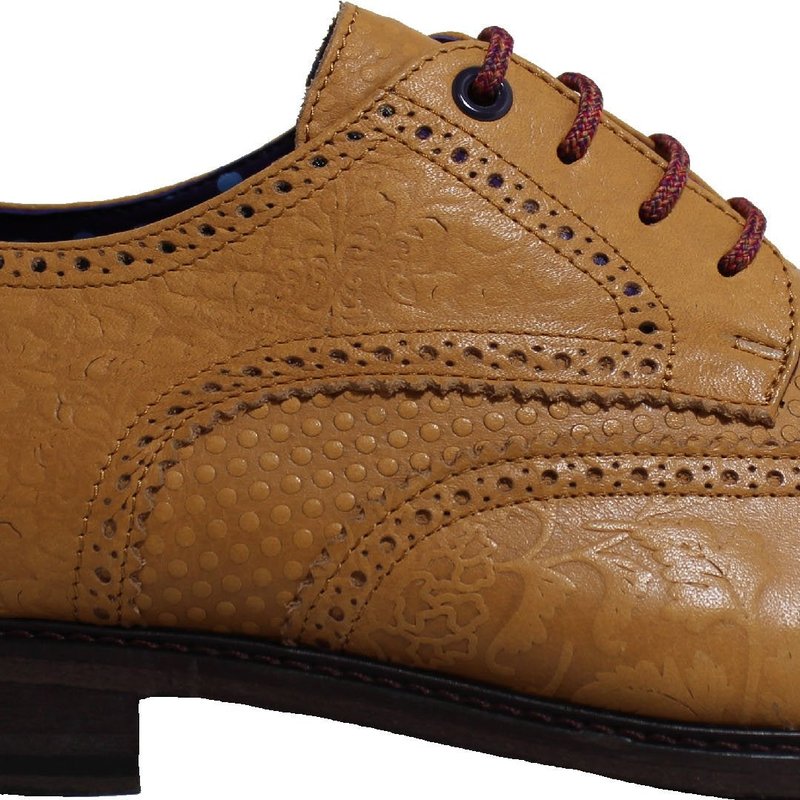 Lords Of Harlech Follie Brogue Sand Shoe In Brown