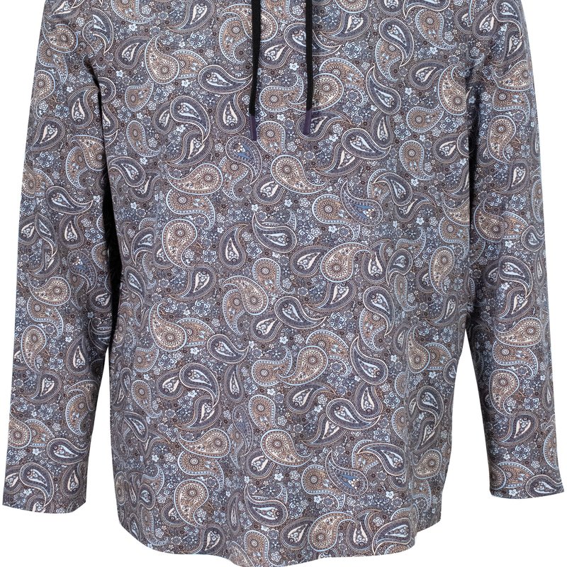 Lords Of Harlech Horatio Trippy Paisley Printed Hoodie In Gray