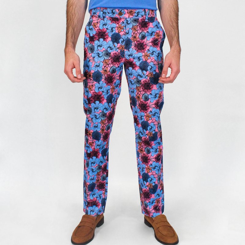 Lords Of Harlech Jack Lux Hibiscus Garden Pants In Pink