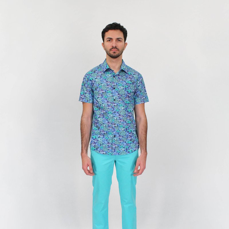 Lords Of Harlech Jack Lux Pants In Lagoon In Blue