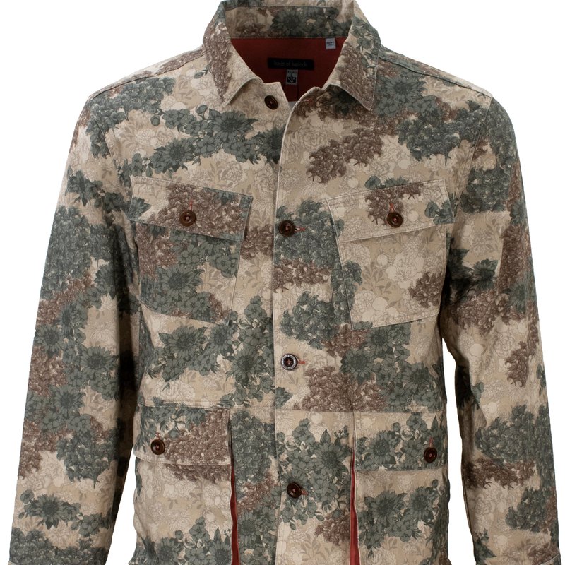 Lords Of Harlech Joe Garden Camo Khaki Military Jacket In Brown