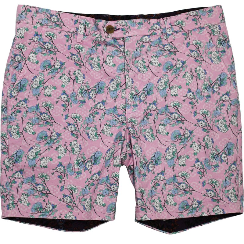 Lords Of Harlech John Blossom Canvas Shorts In Pink