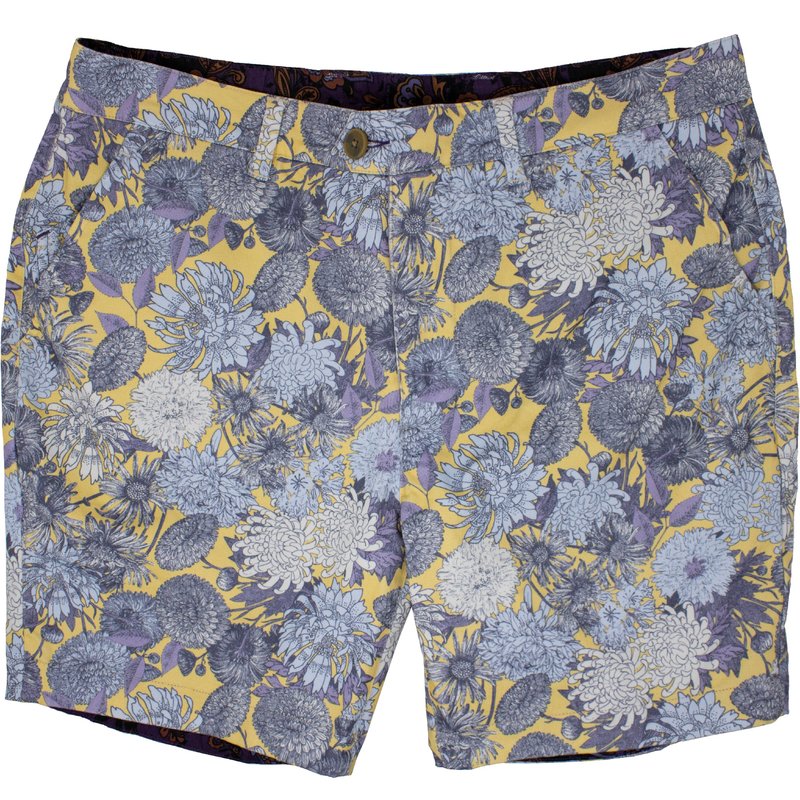 Lords Of Harlech John Lux Mums Floral Yellow Shorts