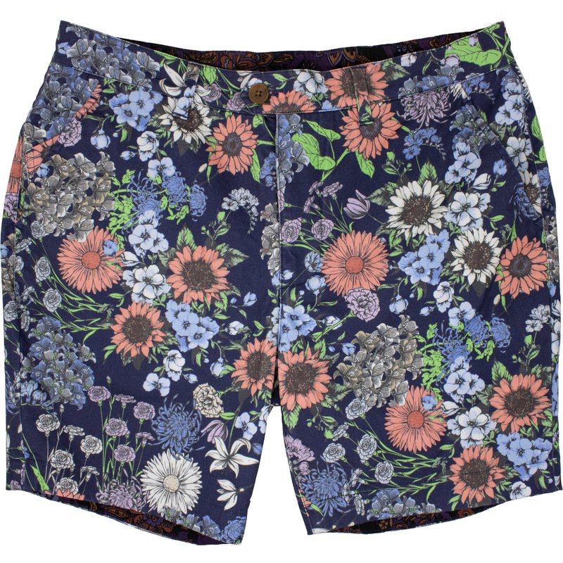 Lords Of Harlech John Lux Rumspringa Floral Navy Shorts In Blue
