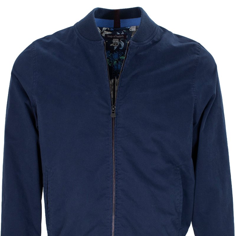 Lords Of Harlech Lancaster Navy Bomber Jacket In Blue