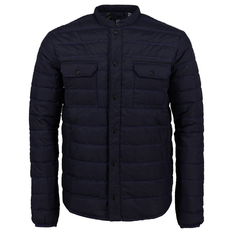 Lords Of Harlech Mao Packable Waxdown Jacket Navy In Blue