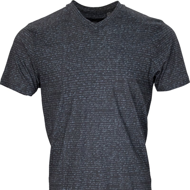 Lords Of Harlech Maze Script Charcoal V-neck Tee In Grey