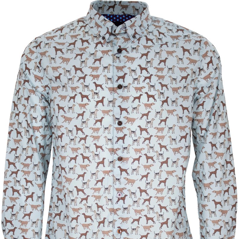 Lords Of Harlech Mitchell Hunting Dogs Shirt Ice In Grey