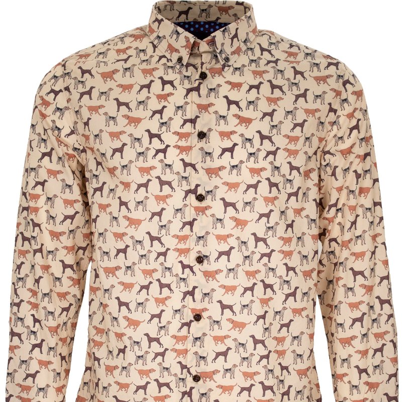 Lords Of Harlech Mitchell Hunting Shirt Dogs Cream In White