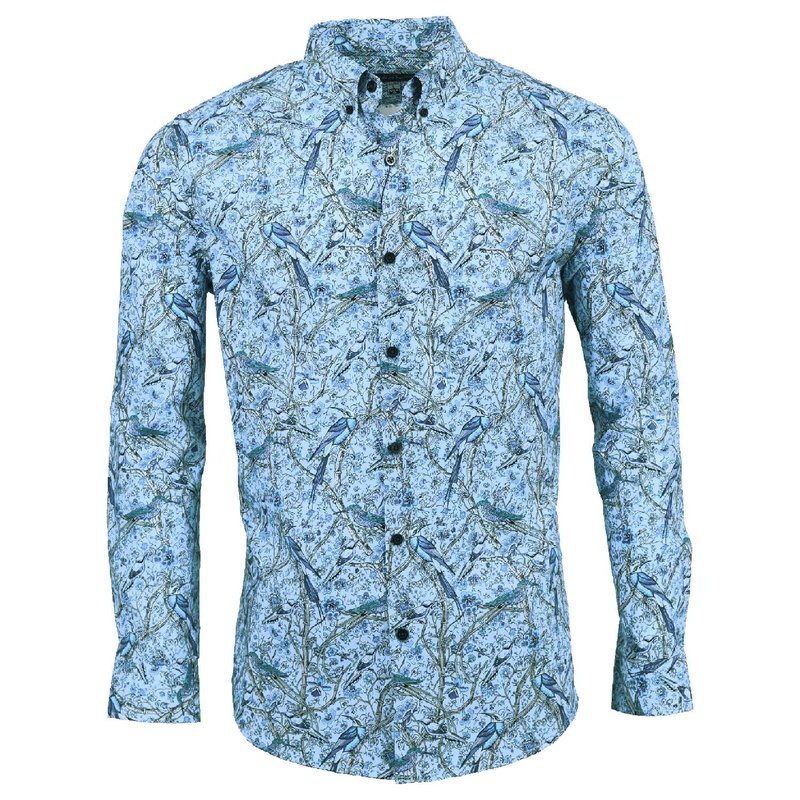 Lords Of Harlech Morris Branches Blue Shirt