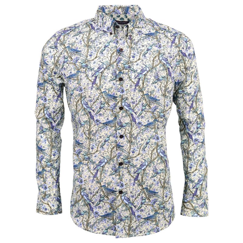 Lords Of Harlech Morris Branches Ivory Shirt In White