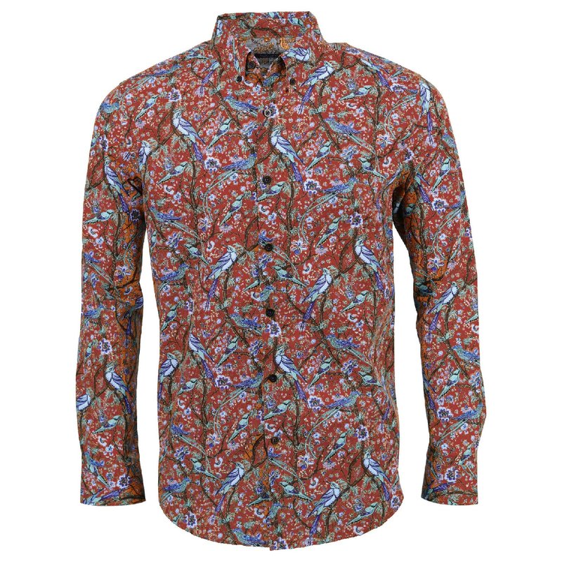 Lords Of Harlech Morris Branches Lava Shirt In Brown