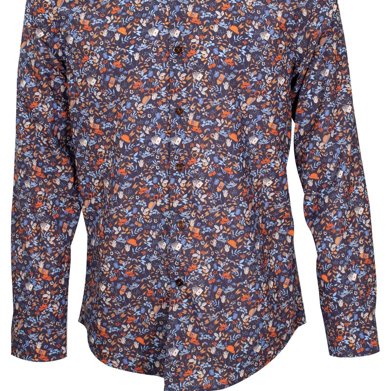 Lords Of Harlech Morris Gangster Floral Navy In Blue