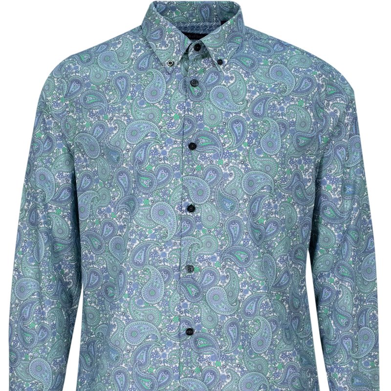 Shop Lords Of Harlech Morris Pow Paisley Shirt In Blue