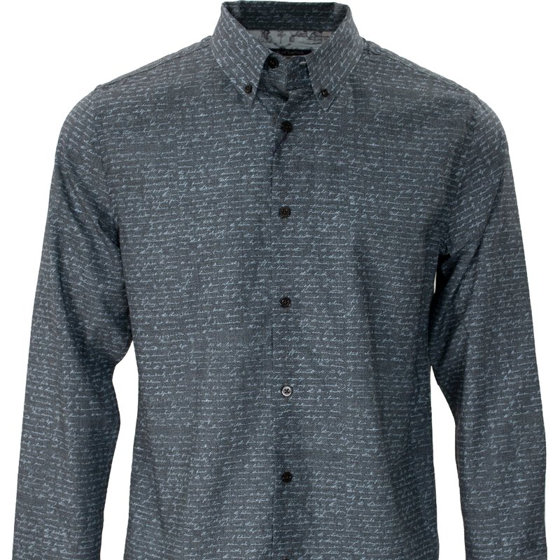 Lords Of Harlech Morris Script Shirt Charcoal In Grey