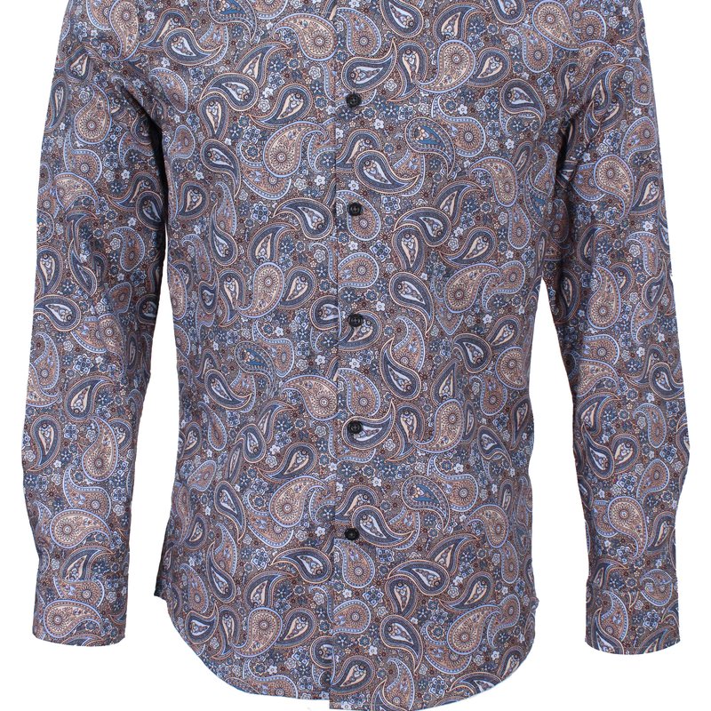 Shop Lords Of Harlech Morris Trippy Paisley Shirt In Grey