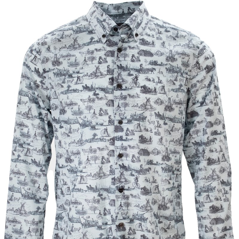 Lords Of Harlech Morris Vintage Shirt Toile Ice In White