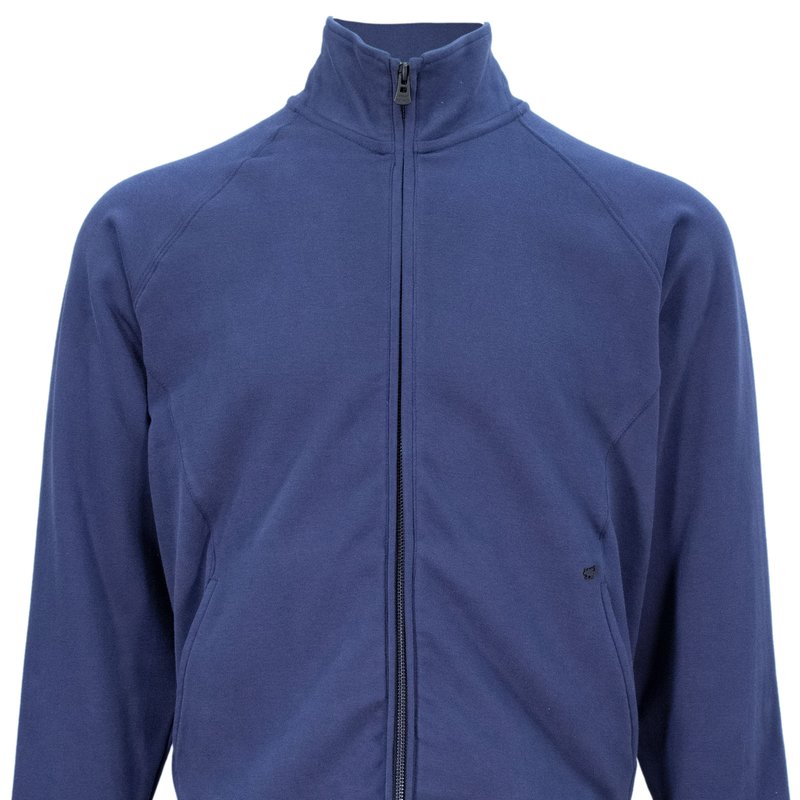 Shop Lords Of Harlech Neville Embossed Full-zip Jacket In Blue