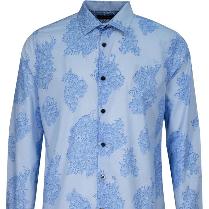 Shop Lords Of Harlech Nigel Cutout Oxford Shirt In Blue