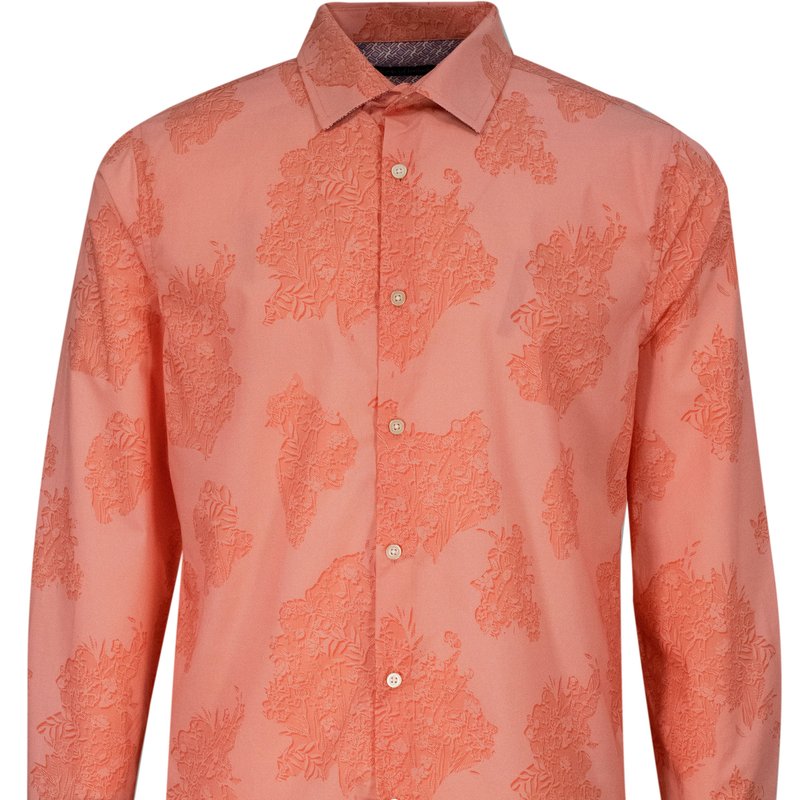 Lords Of Harlech Nigel Cutout Oxford Shirt In Orange