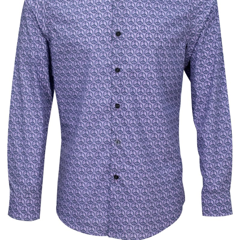 Lords Of Harlech Nigel Floral Peace Shirt In Purple