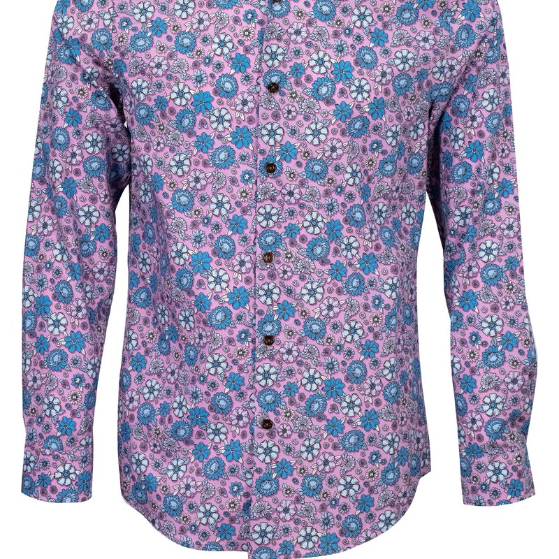 Lords Of Harlech Nigel Groupie Floral Shirt In Pink/purple