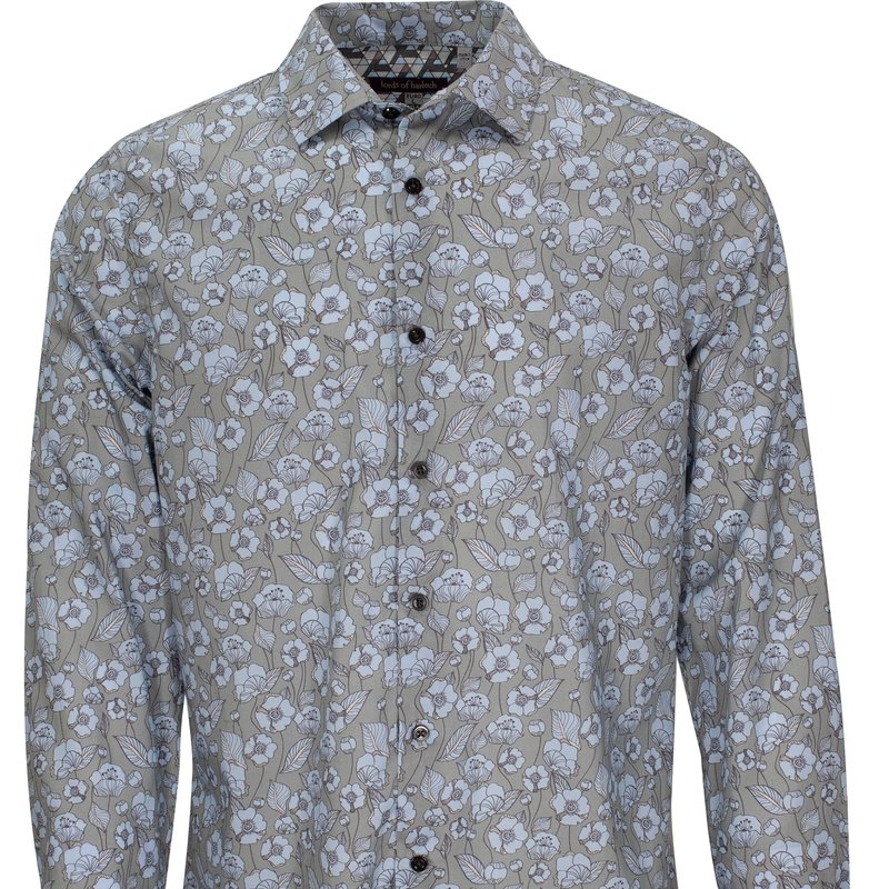 Lords Of Harlech Nigel Notorious Floral Grey Shirt