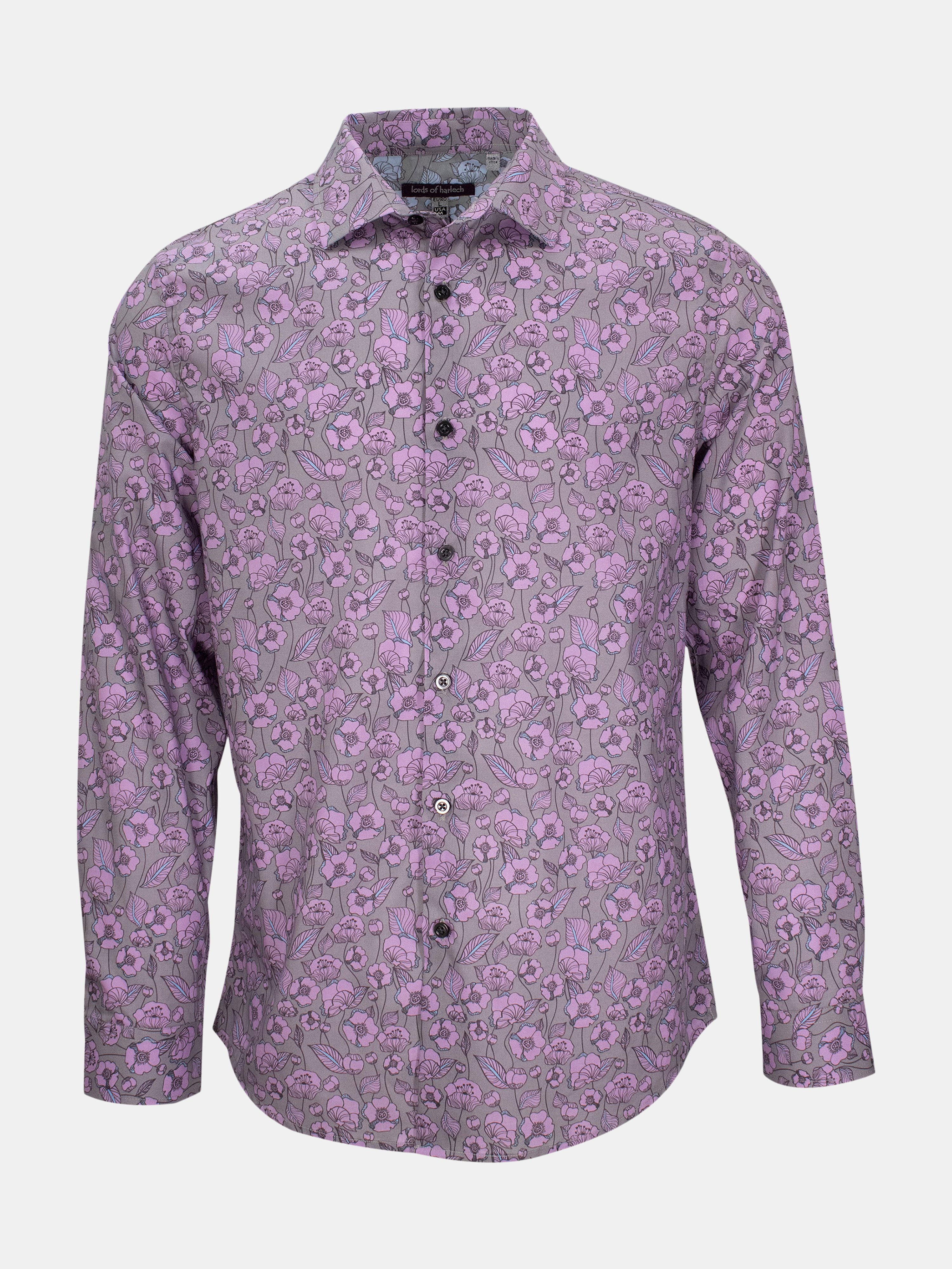 Lords Of Harlech Nigel Notorious Floral Orchid Shirt In Purple