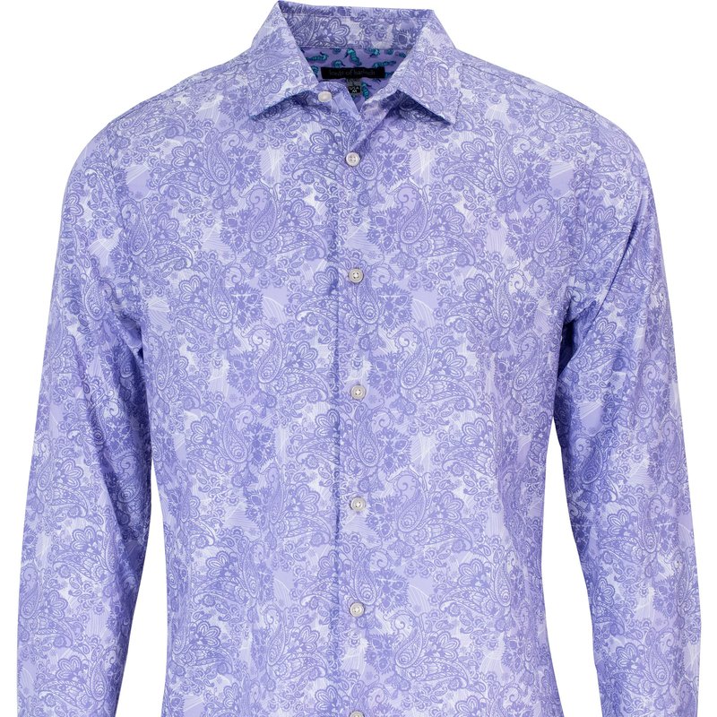 Lords Of Harlech Nigel Paisley Wave Shirt In Lavender In Pink/purple