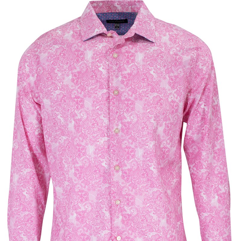 Lords Of Harlech Nigel Paisley Wave Shirt In Pink