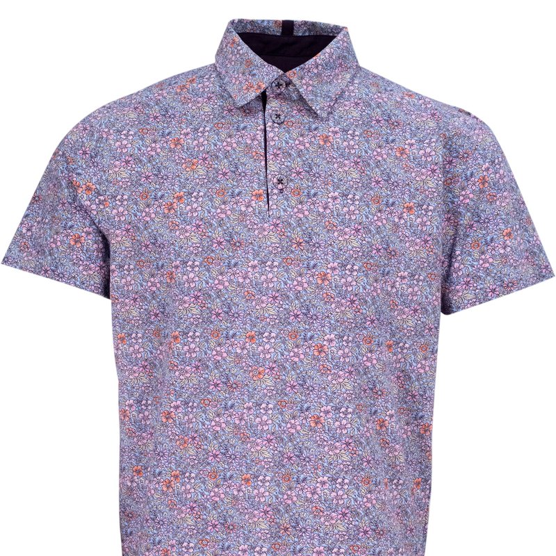 Shop Lords Of Harlech Pietro Flower Field Polo Shirt In Pink