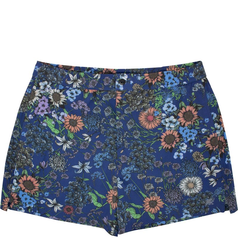 Lords Of Harlech Quack 2 Rumspringa Floral Navy Swim Trunk In Blue