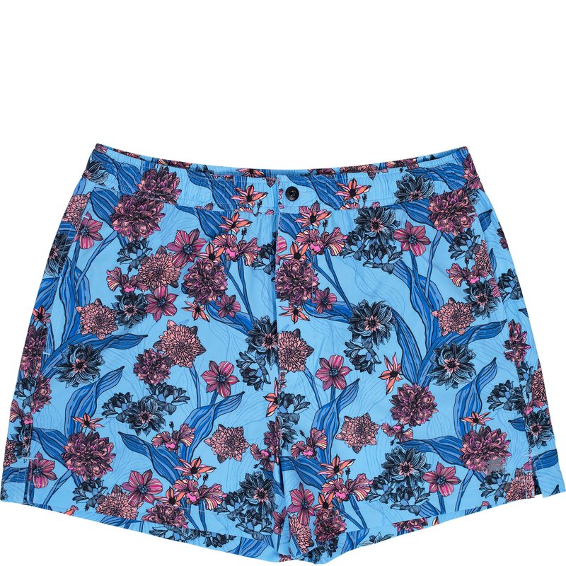 Lords Of Harlech Quack Ocean Floral Blue Shorts In Blue/yellow/orange