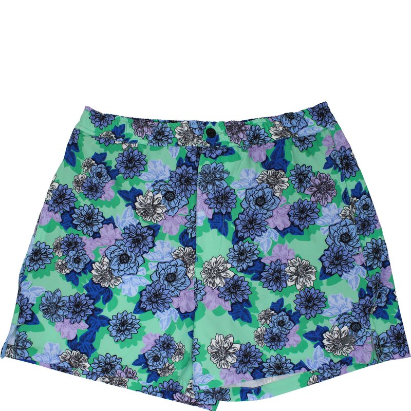 Shop Lords Of Harlech Quack Snap Floral Swim Short In Green