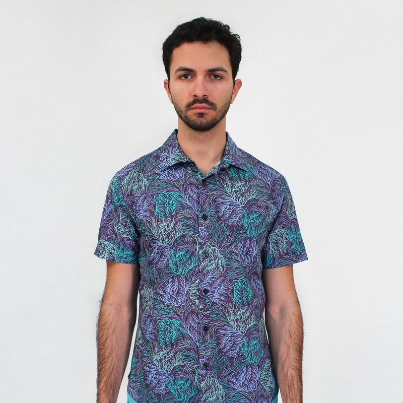Lords Of Harlech Scott Coral Shadow Shirt In Purple