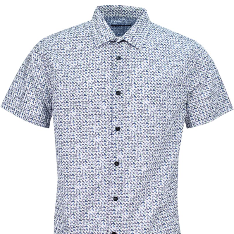 Shop Lords Of Harlech Scott Floating Triangles Shirt In White