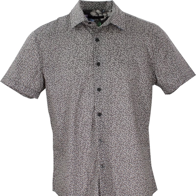 Shop Lords Of Harlech Scott Small Petals Shirt In Grey