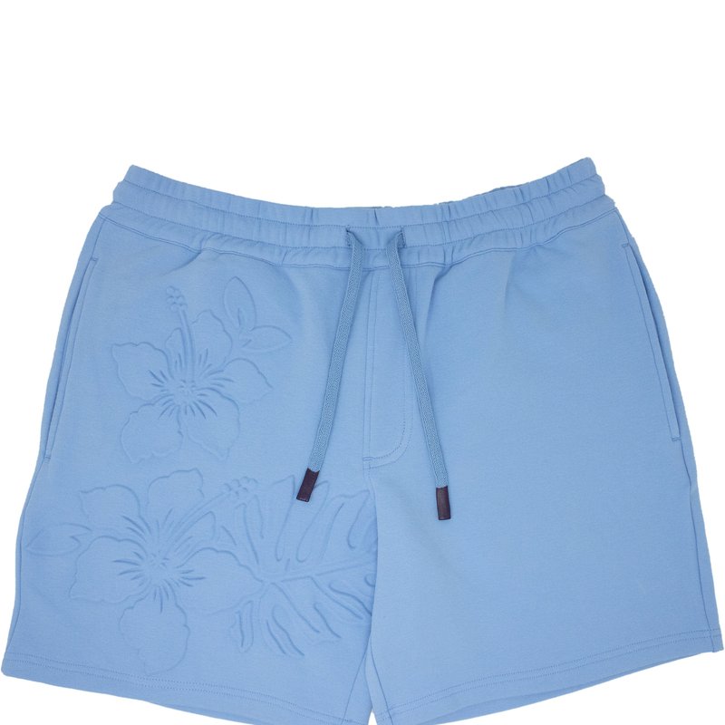 Shop Lords Of Harlech Silus Embossed Interlock Shorts In Blue