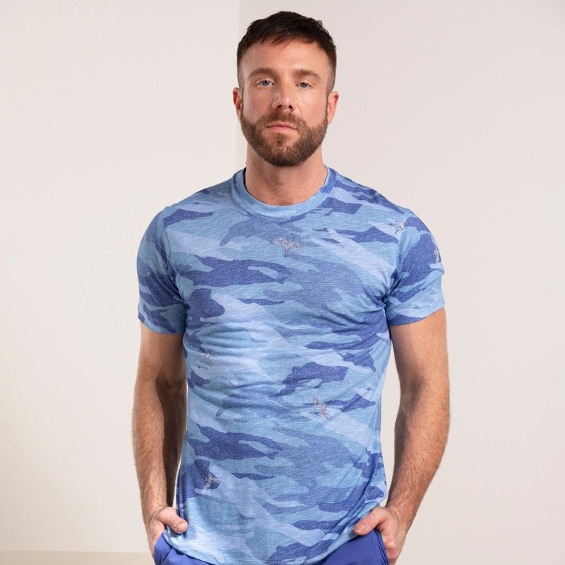 Lords Of Harlech Taylor Crane Camo Tee In Blue